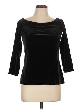 NWT Ann Taylor Soft Black Velvet Off Shoulder Top
